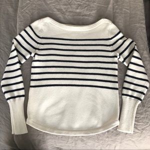 Loft Navy Striped Sweater